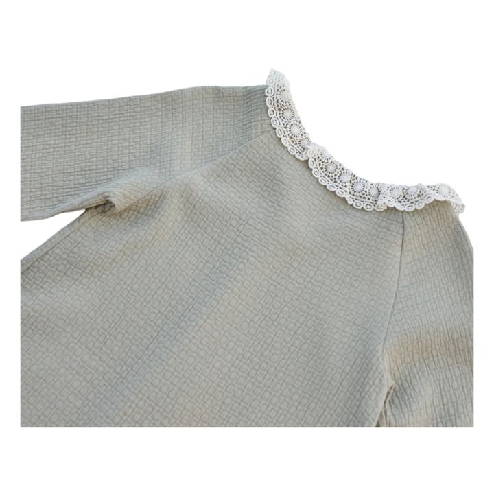 Aafia Textured Organic Cotton Dress | Sage- Product image n°6