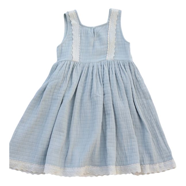 Vestido de gasa de algodón orgánico Jamilah | Azul Cielo