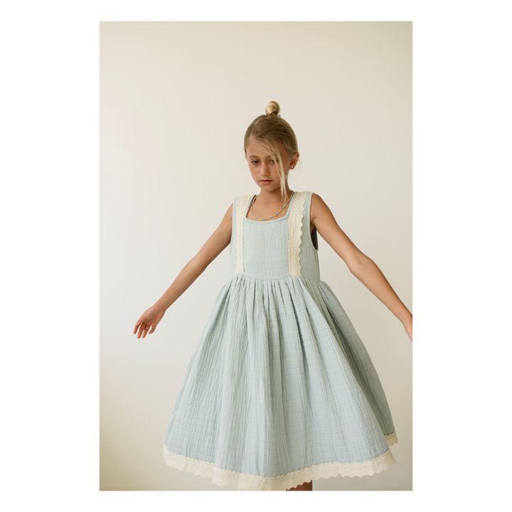 Jamilah Organic Cotton Muslin Dress | Azul Cielo- Imagen del producto n°1