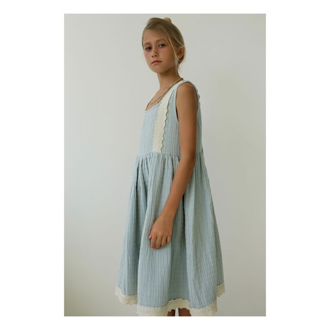 Vestido de gasa de algodón orgánico Jamilah | Azul Cielo