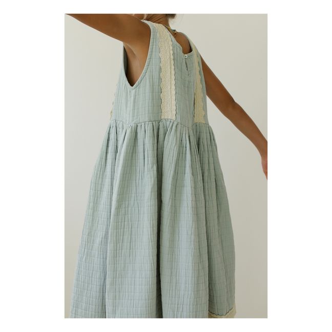 Jamilah Organic Cotton Muslin Dress | Light blue