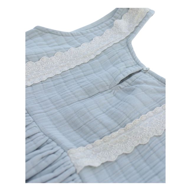 Vestido de gasa de algodón orgánico Jamilah | Azul Cielo