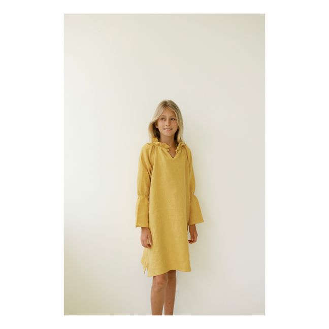 Vestido de lino Dalia | Ocre