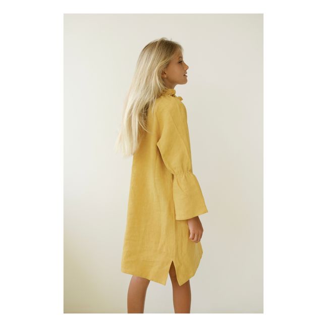 Vestido de lino Dalia | Ocre
