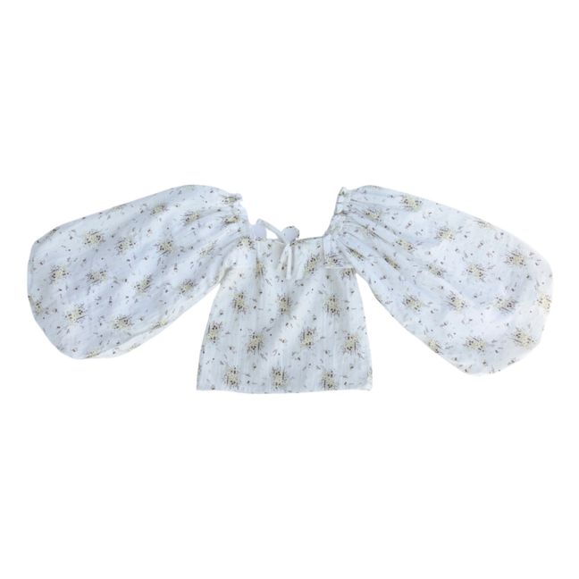 Blusa floral de gasa de algodón Louilian | Crudo