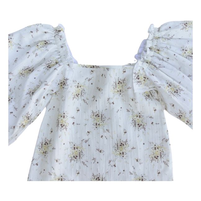Blusa floral de gasa de algodón Louilian | Crudo