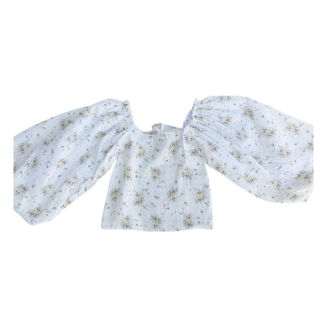 Blusa floral de gasa de algodón Louilian | Crudo