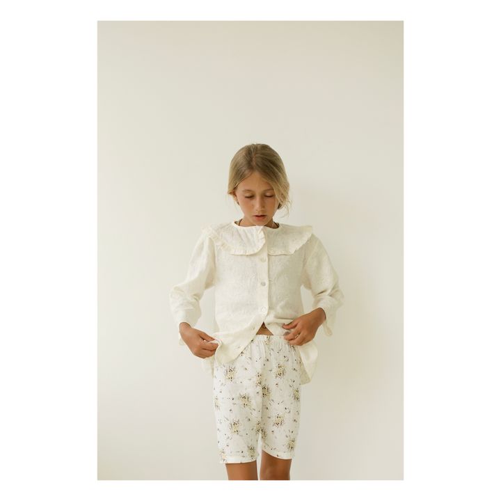 Salma Embroidered Linen Blouse | Ecru- Product image n°1