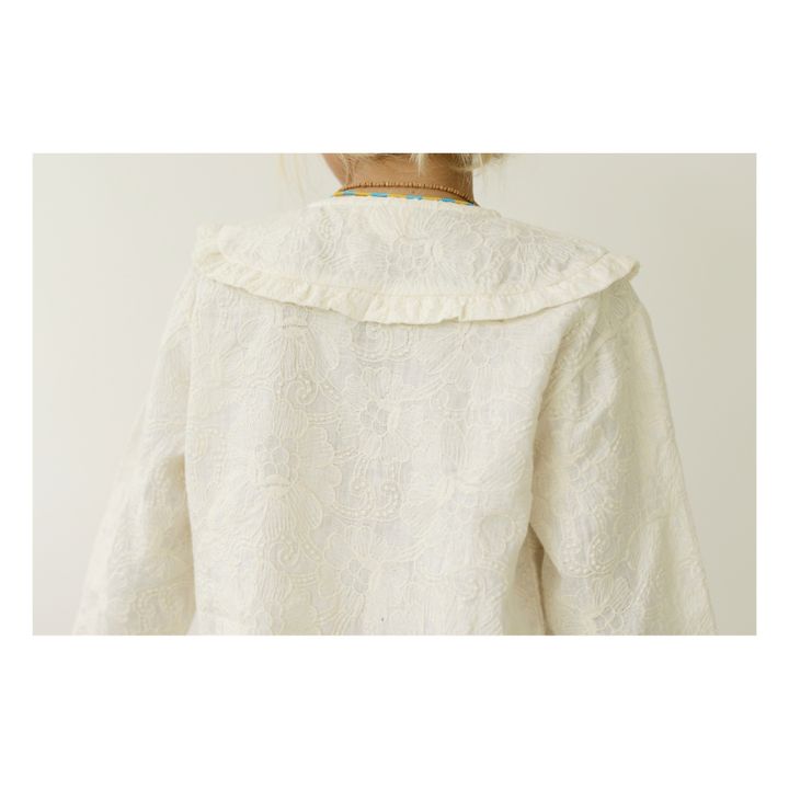 Salma Embroidered Linen Blouse | Ecru- Product image n°3