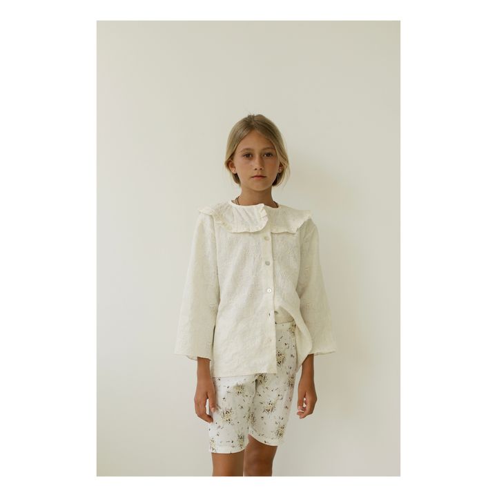 Salma Embroidered Linen Blouse | Ecru- Product image n°4