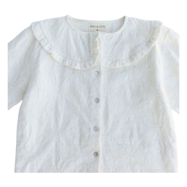 Blusa Salma de lino bordado | Crudo