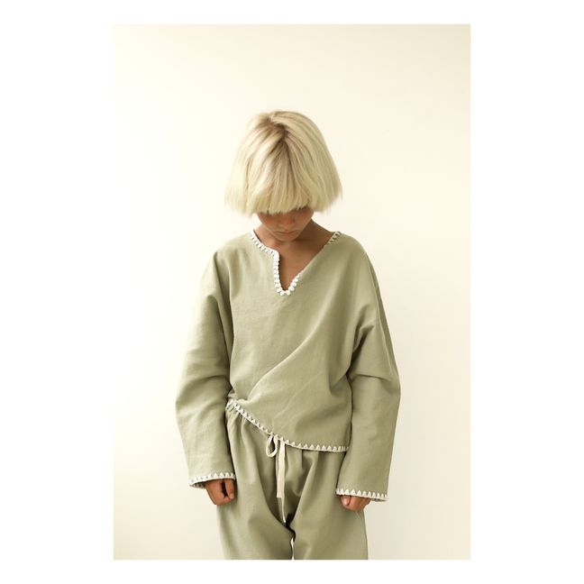 Delano Organic Cotton Kurta Shirt | Sage