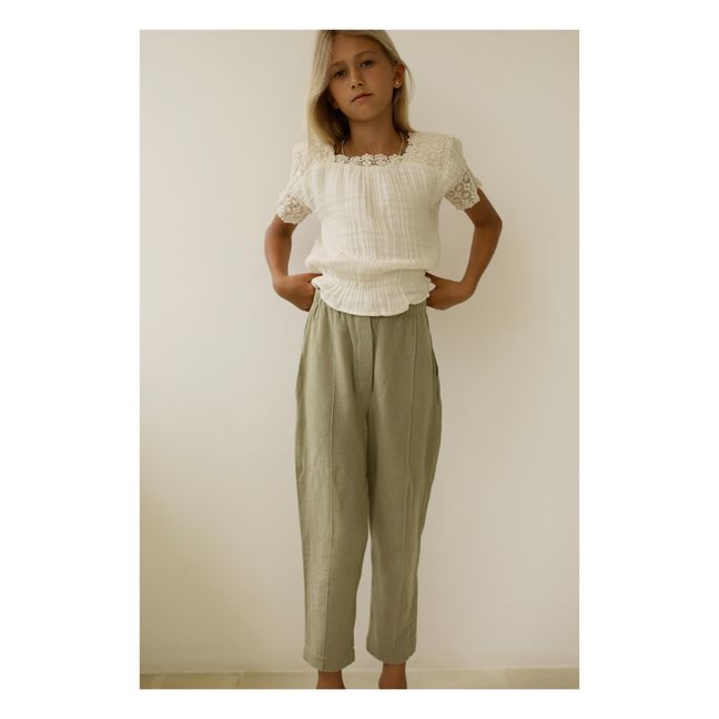 Pantalones Hassan de lino | Salvia