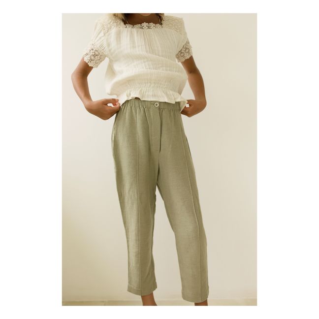 Pantaloni in lino Hassan | Salvia