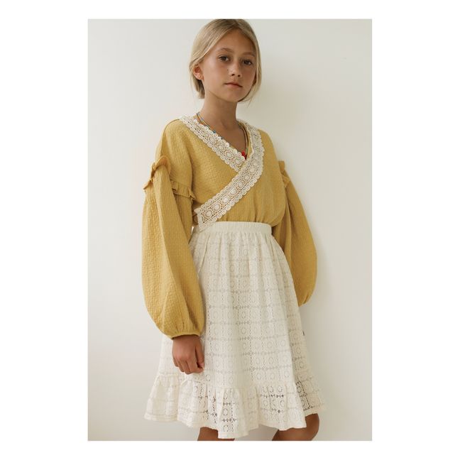 Blusa Rauf de algodón orgánico texturizado | Ocre