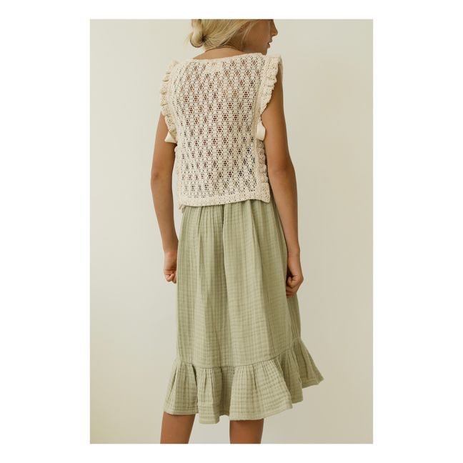 Claudia Organic Cotton Muslin Maxi Skirt | Sage