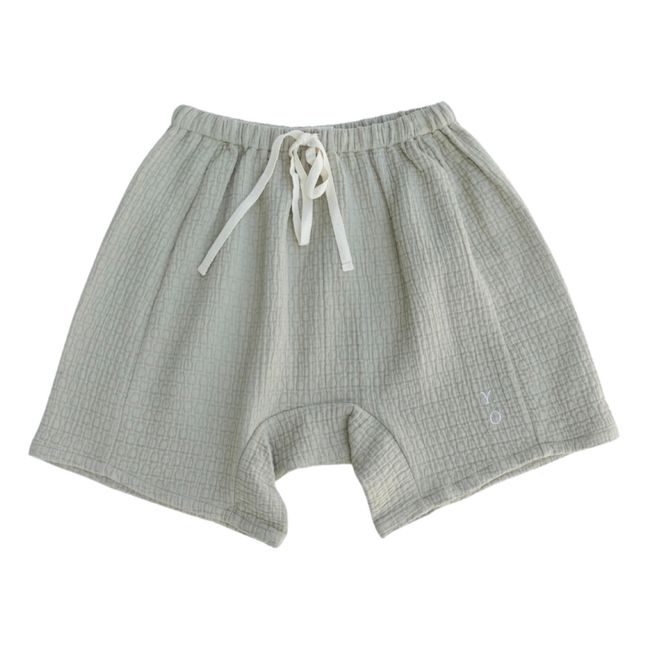 Pantalones cortos Haru de algodón orgánico en relieve | Salvia