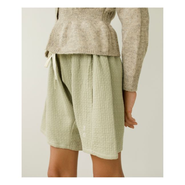 Pantalones cortos Haru de algodón orgánico en relieve | Salvia
