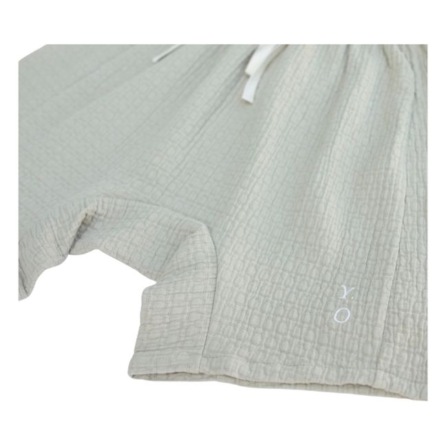Pantalones cortos Haru de algodón orgánico en relieve | Salvia