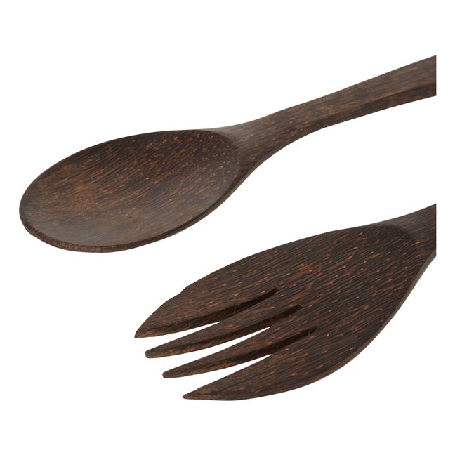 Salatbesteck aus Kokosholz - 2er-Set