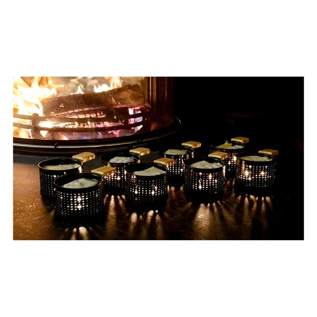 Set di 4 raclette singole con candela | Nero