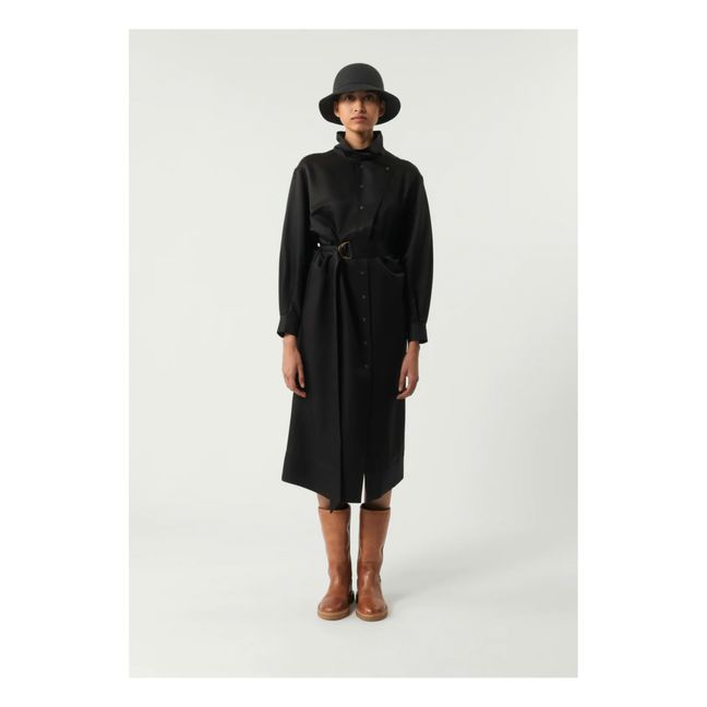 Vestido Syrah de lana y seda | Negro