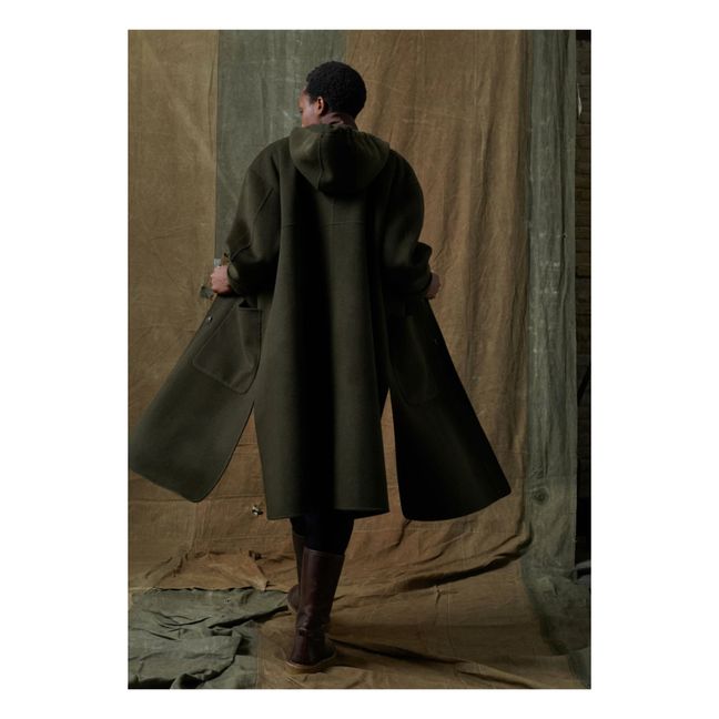 Cappotto Raoul in lana Double Face | Verde militare