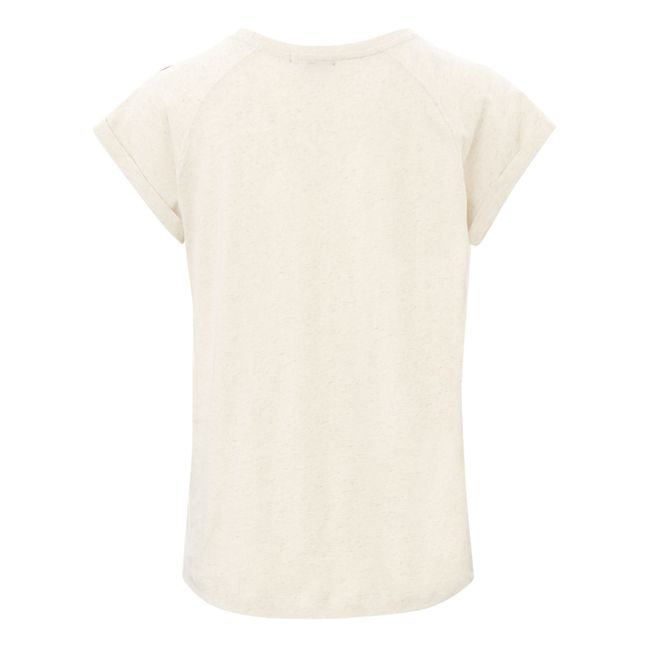 T-shirt Valentina in cotone e lino | Beige color naturale