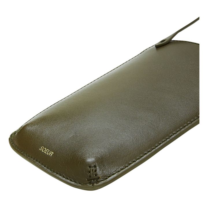 Noé Leather Phone Pouch Verde militare- Immagine del prodotto n°2