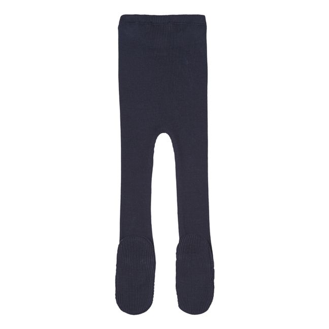 Legging à Pied Bamse Soie et Coton | Bleu marine