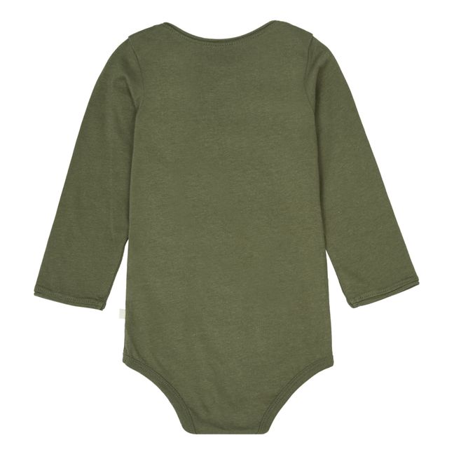 Norra Organic Cotton Baby Bodysuit | Khaki