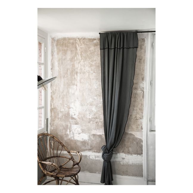 Double Cotton Muslin Curtain | Forest Green