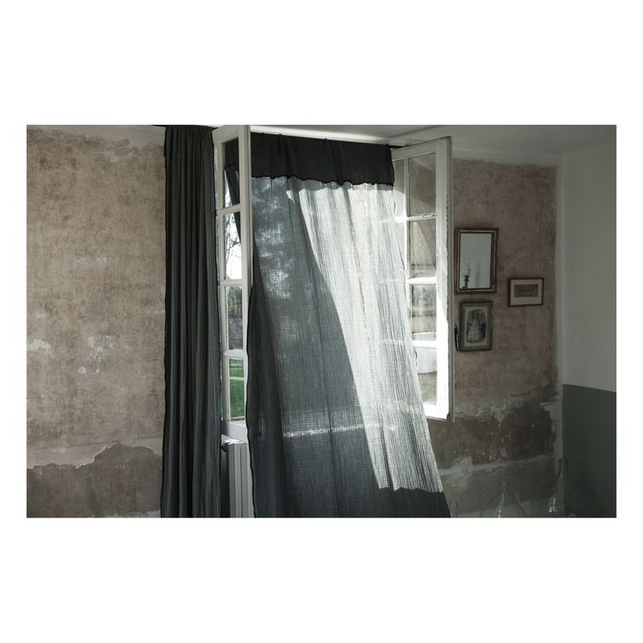 Double Cotton Muslin Curtain Forest Green Autumn Design Adult