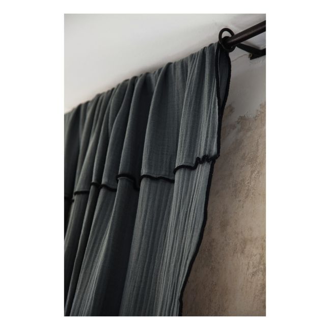 Double Cotton Muslin Curtain | Forest Green