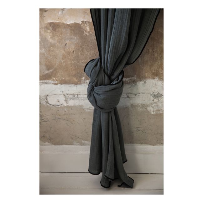 Double Cotton Muslin Curtain | Forest Green