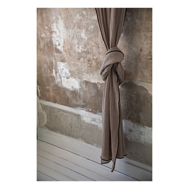 Double Cotton Muslin Curtain | Brown