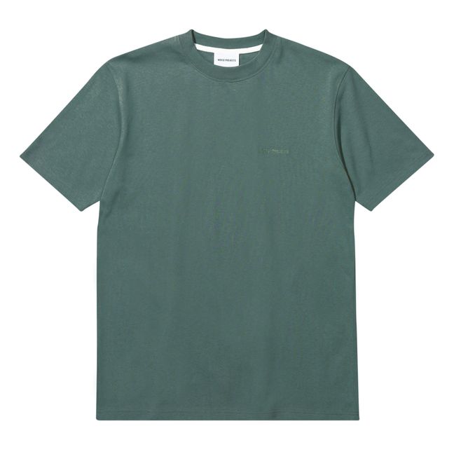 T-Shirt Coton Bio Johannes Heavy Logo SS Dark green