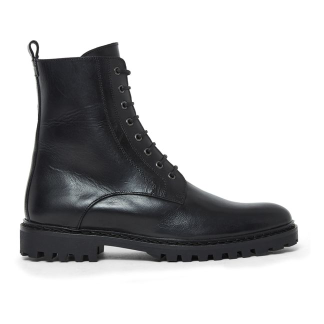 7497 Leather Boots Schwarz