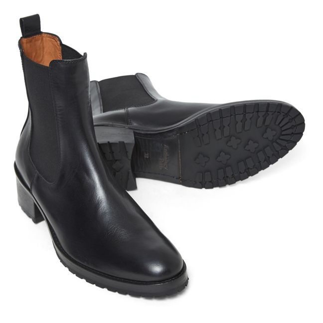 7456 Leather Boots Schwarz