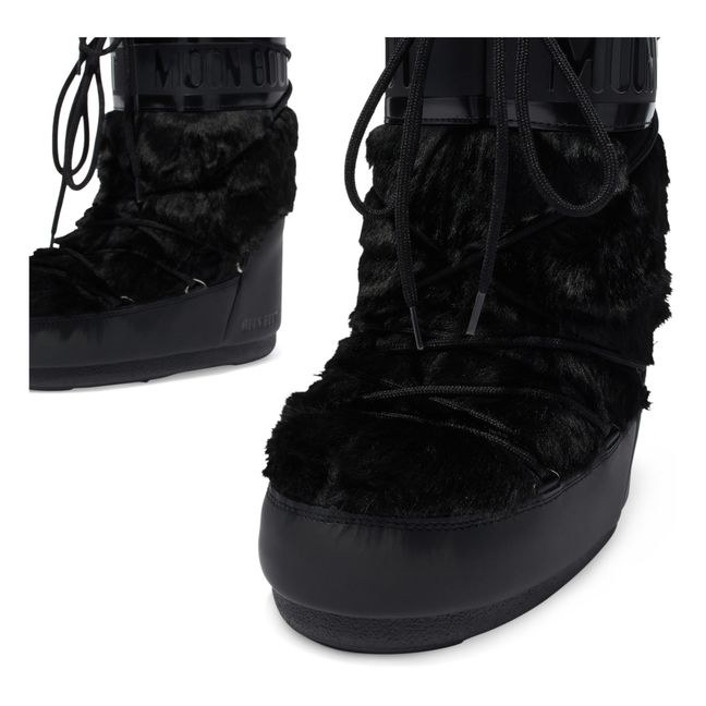 Icon Faux Fur Moon Boots | Negro