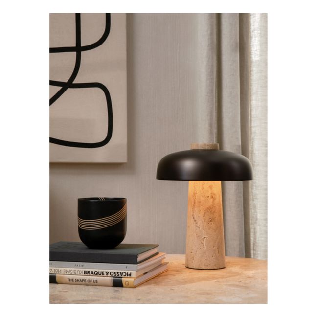 Reverse Travertine Table Lamp | Bronzo