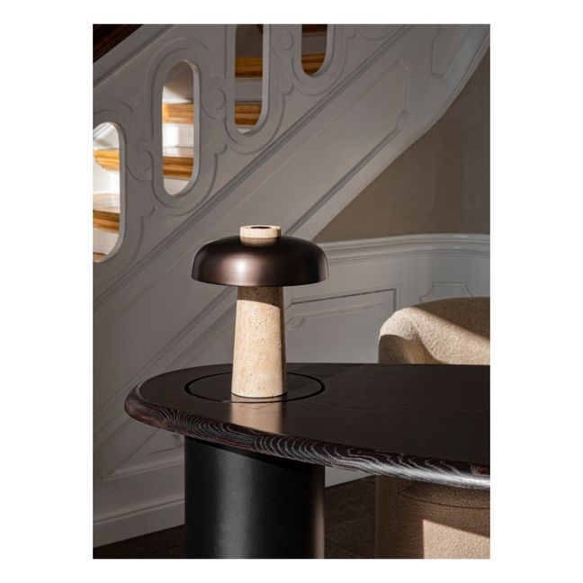 Reverse Travertine Table Lamp | Bronzo