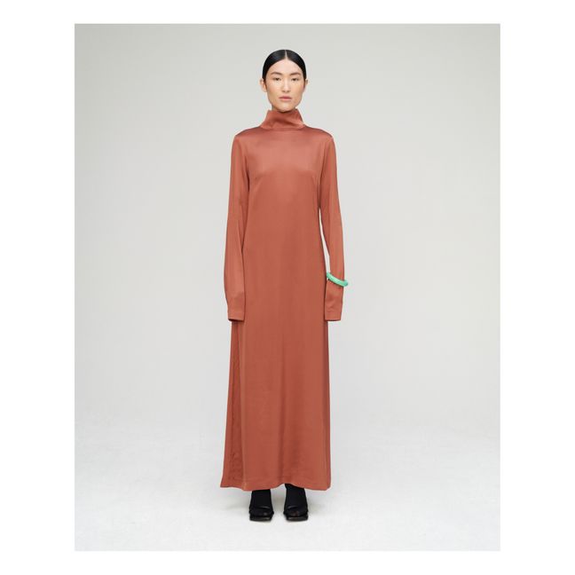 Aida Satin Dress | Terracotta