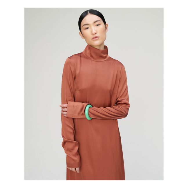 Aida Satin Dress | Terracotta