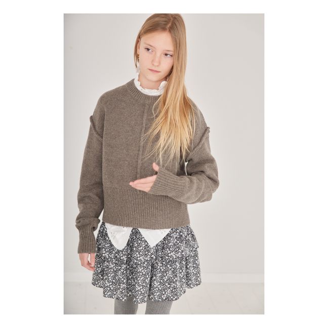 Pull Carmen Cropped Laine | Gris