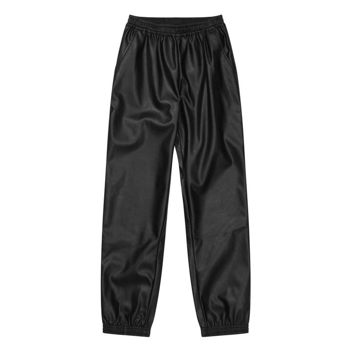Marie Vegan Leather Trousers | Black- Product image n°0