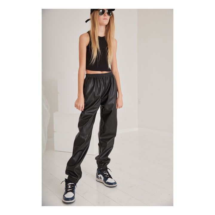 Marie Vegan Leather Trousers | Black- Product image n°1