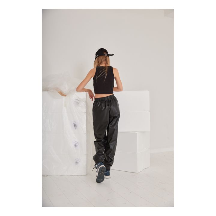 Marie Vegan Leather Trousers | Black- Product image n°4