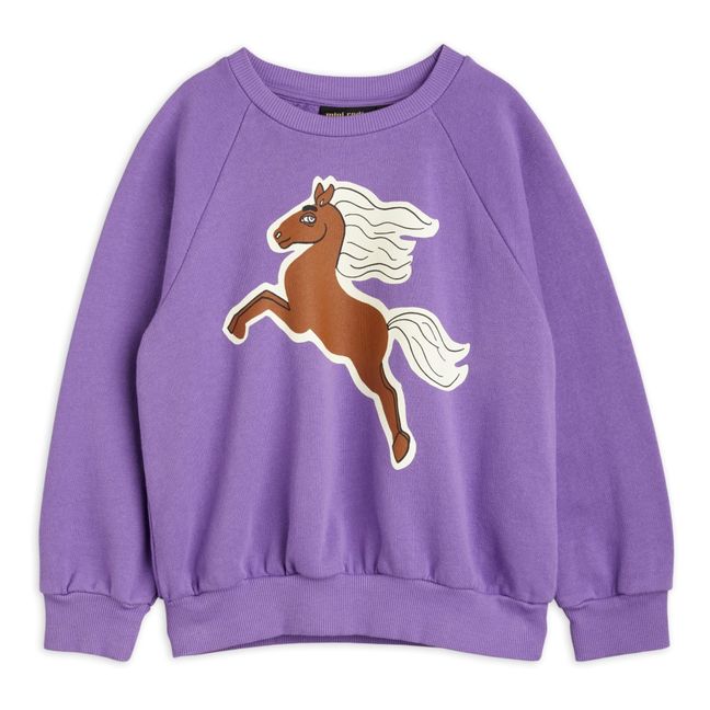 Organic Cotton Large Horse Print Sweatshirt Violeta