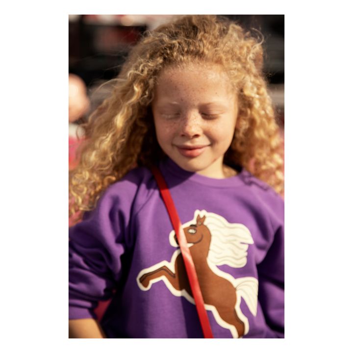 Organic Cotton Large Horse Print Sweatshirt Violeta- Imagen del producto n°2